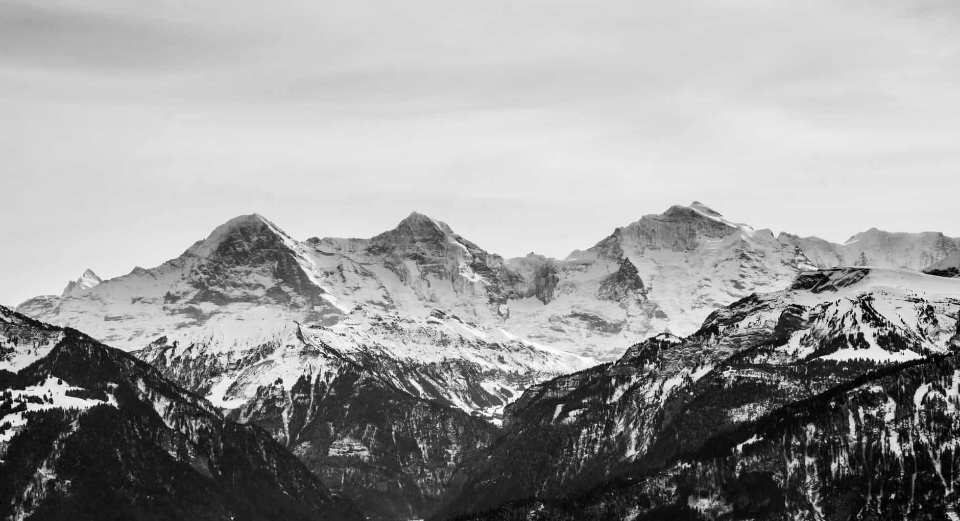 adventure alpine background black and white